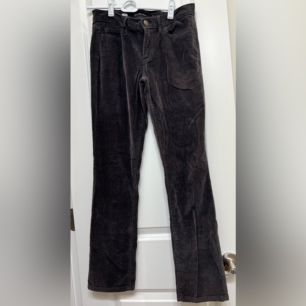 Calvin Klein Jeans Women's Straight Leg Corduroy Pants - Dark Gray Size 2